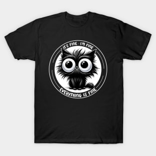 It's Fine Funny Black Cat T-Shirt